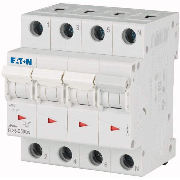 Miniature circuit breaker (MCB), 50 A, 3p+N, characteristic: C image 3