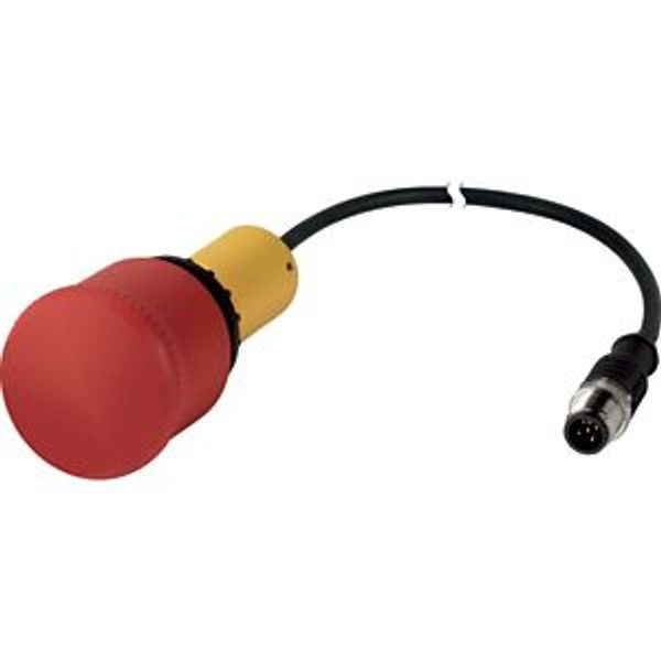 Emergency stop/emergency switching off pushbutton, Mushroom-shaped, 38 mm, Pull-to-release function, 2 NC, Cable (black) with M12A plug, 5 pole, 0.2 m image 5