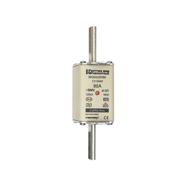 Fuse-link NH2 gG 500VAC 80A live tags Double indicator image 1