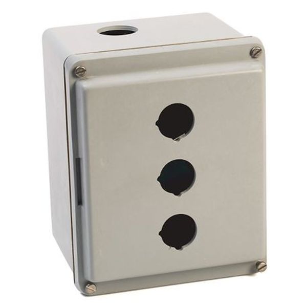 Allen-Bradley 800H-3HZ4Y Push Button Enclosure, Three 30mm Push Button hole, Fiberglass, Type 4/4X/13 image 1