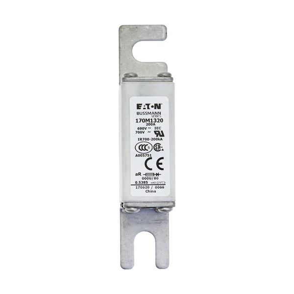 Fuse-link, high speed, 200 A, AC 690 V, DIN 000, 21 x 40 x 100 mm, aR, DIN, IEC image 7