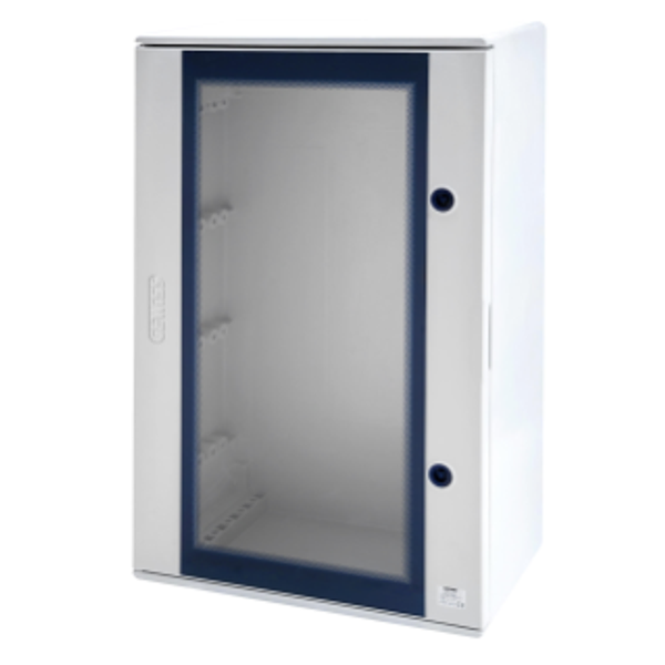 POLYESTER ENCLOSURE WITH TRANSPARENT DOOR FITTED WITH LOCK - 515X650X250 - IP66 - GRIGIO RAL 7035 image 1