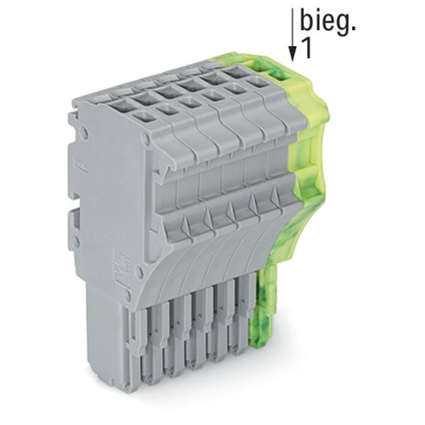 1-conductor female connector Push-in CAGE CLAMP® 1.5 mm² gray, green-y image 2