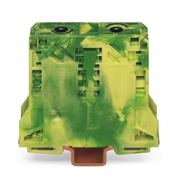 2-conductor ground terminal block 50 mm² lateral marker slots green-ye image 1