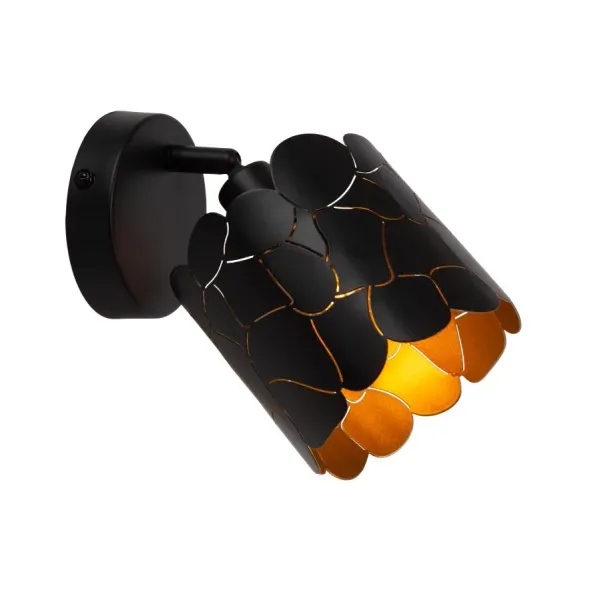 Lucide ALMELO - Wall spot / Wall lamp - Ø 12 cm - 1xE14 - Black image 1