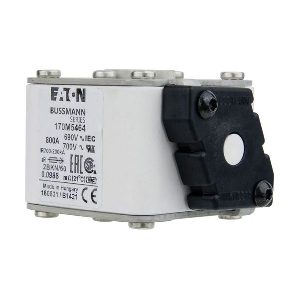 Fuse-link, high speed, 800 A, AC 690 V, size 2, aR, IEC, UL, single indicator image 8