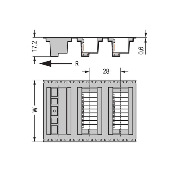 THR male header, 2-row 0.8 x 0.8 mm solder pin angled black image 3