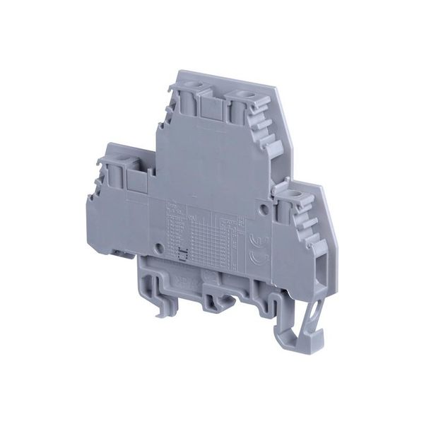 M4/7,D2-1, SCREW CLAMP TERMINAL BLOCK, DOUBLE DECK, GREY, 7X69.5X54MM image 1