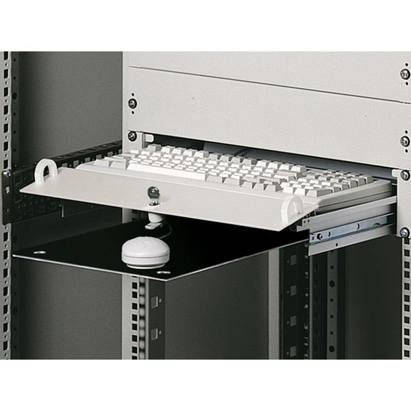 Keyboard drawer 2 U for one 482.6 mm (19") mounting level, RAL 9005 image 2