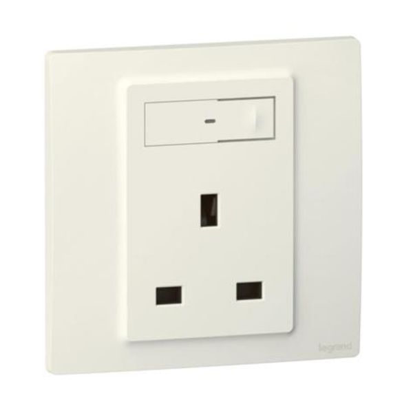 Mallia Senses - Switched single british standard 13a outlet - Matt White image 1