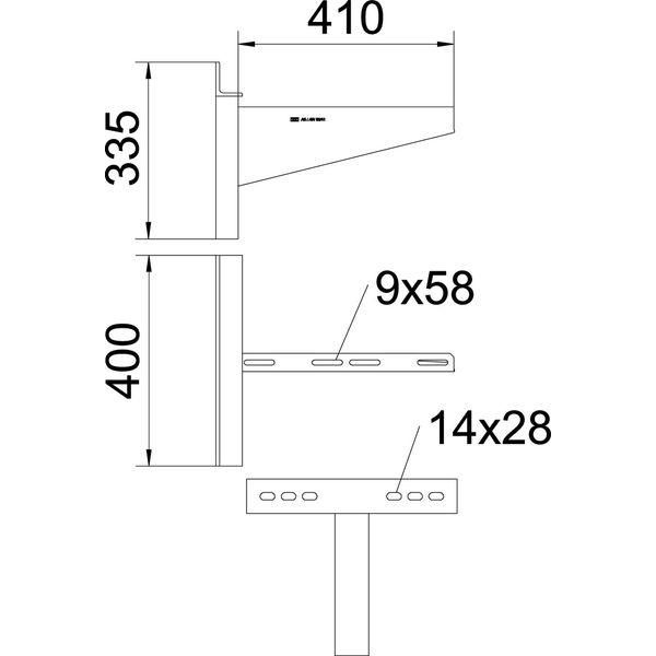 AWSS 41 FT Wall bracket heavyweight type B410mm image 2