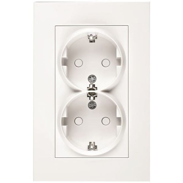 Karre-Meridian White Child Protected Double Earth Socket image 1