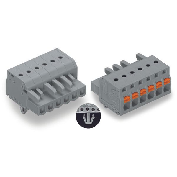 2231-110/008-000 1-conductor female connector; push-button; Push-in CAGE CLAMP® image 1