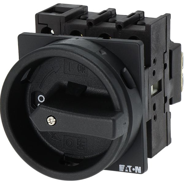 Main switch, P1, 25 A, flush mounting, 3 pole + N, STOP function, With black rotary handle and locking ring, Lockable in the 0 (Off) position image 10