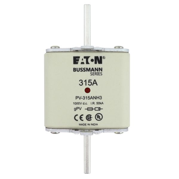 Fuse-link, high speed, 315 A, DC 1000 V, NH3, gPV, UL PV, UL, IEC, dual indicator image 9