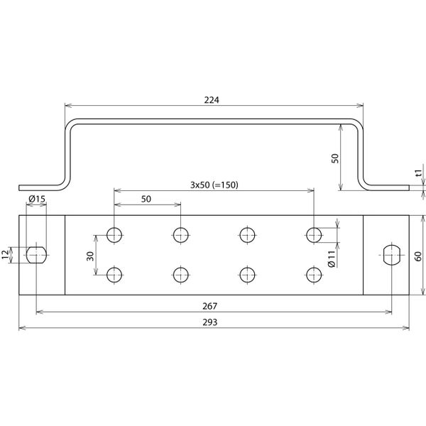 Earthing busbar St/tZn f. equipotential bonding with 2 x 4 terminals image 2