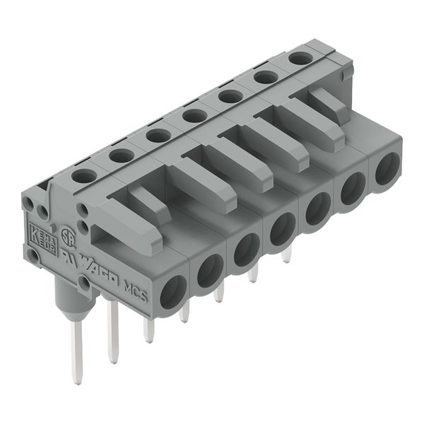 Female connector for rail-mount terminal blocks 0.6 x 1 mm pins angled image 1