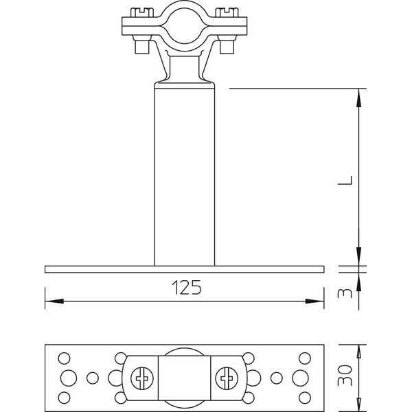 ISO-A-1030 ISO spacer with fastening 1030mm image 2