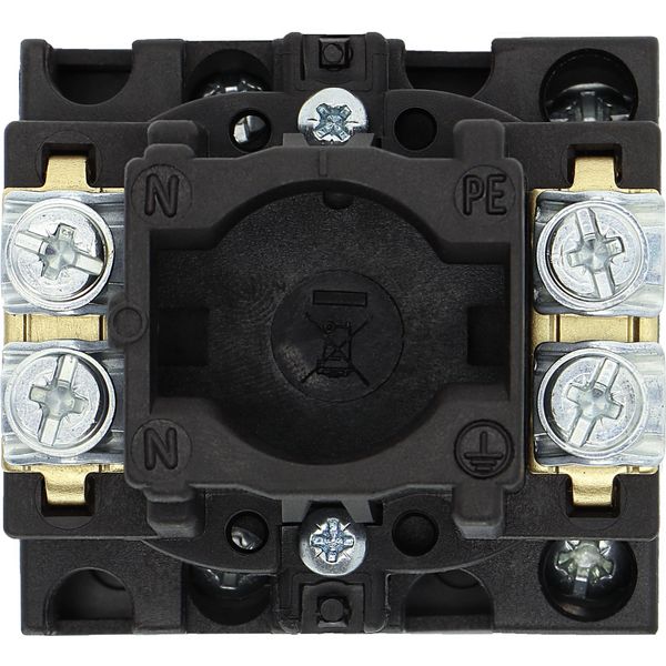 Main switch, T0, 20 A, flush mounting, 1 contact unit(s), 2 pole, STOP function, With black rotary handle and locking ring, Lockable in the 0 (Off) po image 31