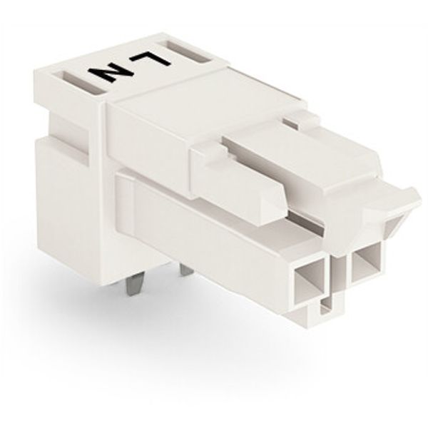 Socket for PCBs angled 2-pole white image 2