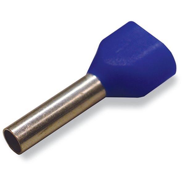 Twin ferrule Sleeve for 2 x 2.5 mm / AWG 14 insulated blue image 3