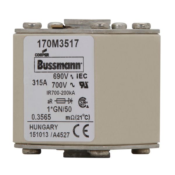 FUSE 315A 690V 1*GN/50 AR UC image 1