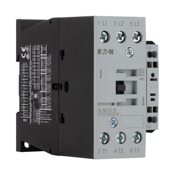 Contactor, 3 pole, 380 V 400 V 15 kW, 1 N/O, RDC 24: 24 - 27 V DC, DC operation, Spring-loaded terminals image 10
