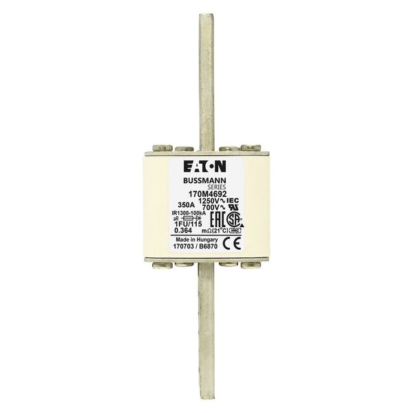 Fuse-link, high speed, 350 A, AC 1250 V, size 1, 53 x 69 x 160 mm, aR, IEC, UL image 3