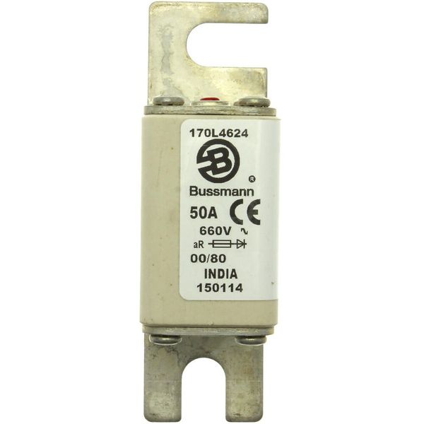 Fuse-link, high speed, 50 A, AC 660 V, size 00, 30 x 51 x 98 mm, aR, DIN, IEC, single indicator image 7