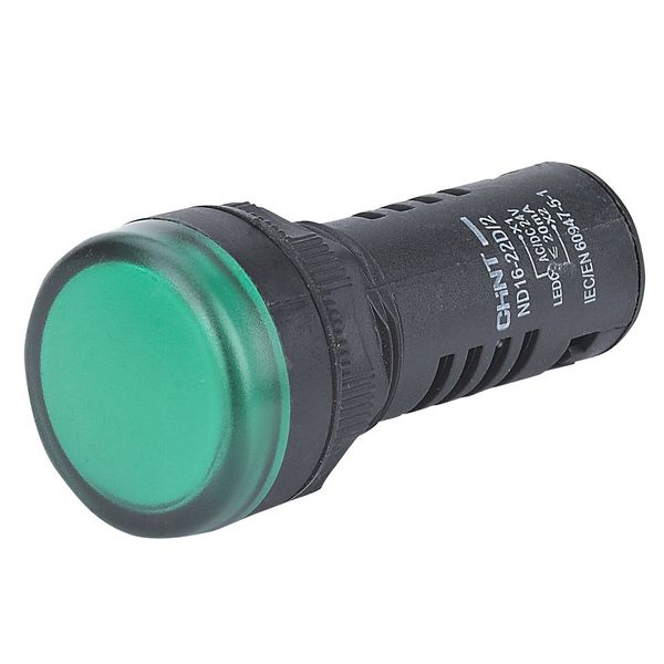 Plastic compact pilot  (led) green 230Vac/Vdc (ND16-22D/2/G/230) image 1