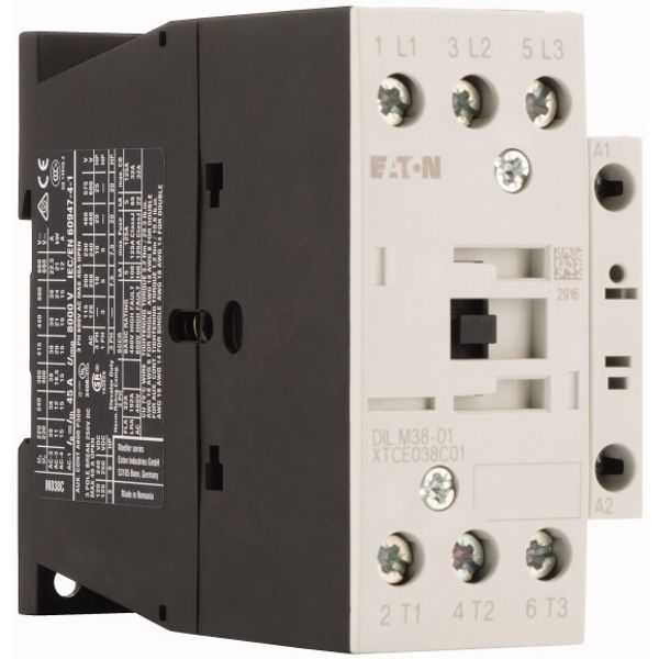 Contactor, 3 pole, 380 V 400 V 18.5 kW, 1 NC, RDC 24: 24 - 27 V DC, DC operation, Screw terminals image 4