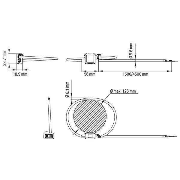 855-9150/2000-1251 Rogowski coil; Primary rated current 1000 A; Output signal 22.5 mV per kA image 3