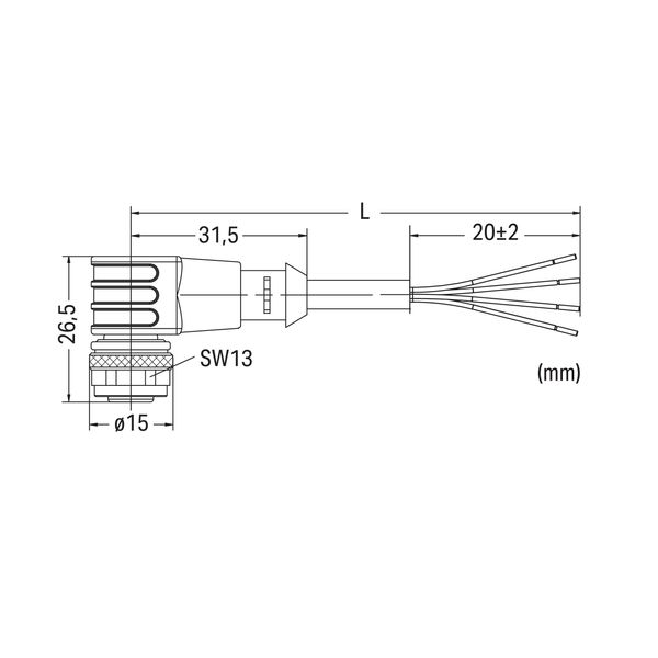 Power cable M12A socket angled 4-pole image 4