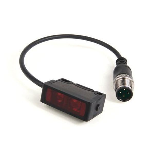 Allen-Bradley 42JT-B2LAT2-F4 PHOTOSWITCH Photoelectric Sensor, VisiSight Teach, Background Suppression, Red, DC - LO or DO selectable, Auto Source (PNP) / Sink (NPN), 4-pin DC Micro QD on 152mm (6in) pigtail, IO-Link Enabled image 1