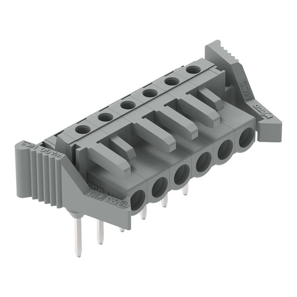 Female connector for rail-mount terminal blocks 0.6 x 1 mm pins angled image 1