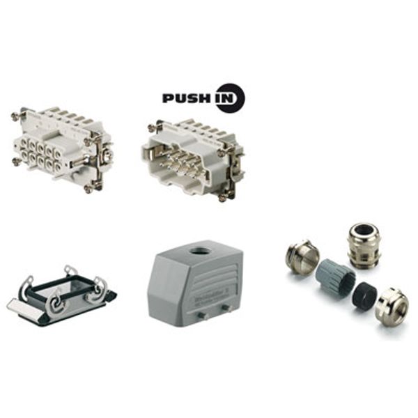 Industrial connectors (set), Series: HE, PUSH IN, Size: 4, Number of p image 1