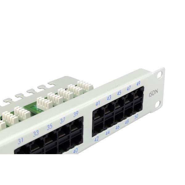 Patchpanel 50xRJ45 unshielded, ISDN, 19", 1U, RAL7035 image 4