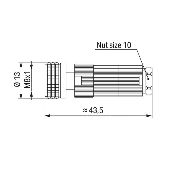 Fitted pluggable connector 3-pole M8 socket, straight image 5