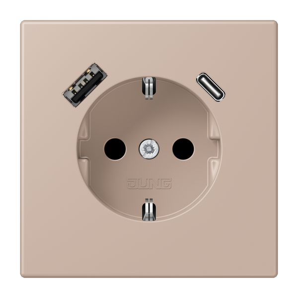 SCHUKO socket with USB charger LC32131 LC1520-15CA240 image 1