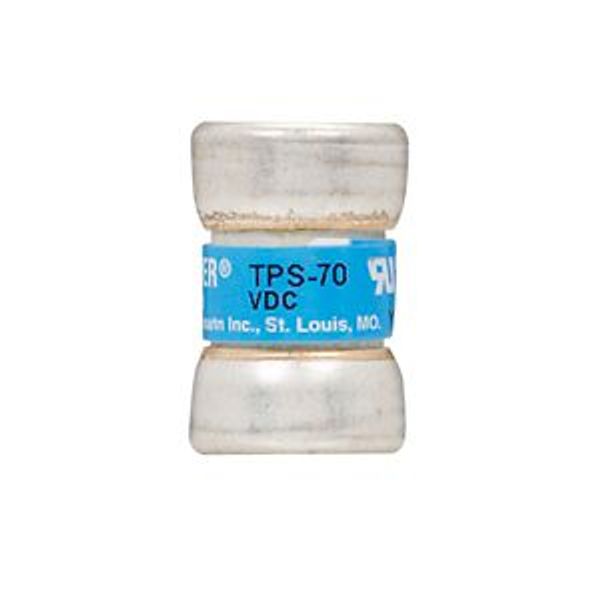 Eaton Bussmann series TPS telecommunication fuse, 170 Vdc, 10A, 100 kAIC, Non Indicating, Current-limiting, Non-indicating, Ferrule end X ferrule end, Glass melamine tube, Silver-plated brass ferrules image 10