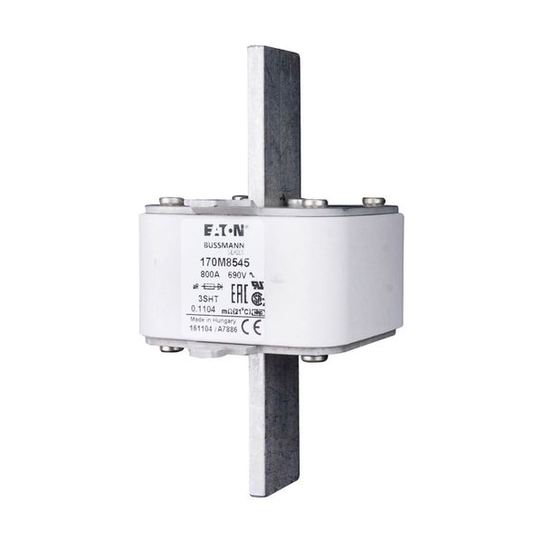 Fuse-link, high speed, 800 A, AC 690 V, size 3, 76 x 76 x 150 mm, aR, IEC, single indicator image 8