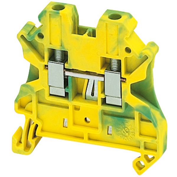 SCREW TERMINAL, PROTECTIVE EARTH, 2 POINTS, 4MM², GREEN-YELLOW image 1