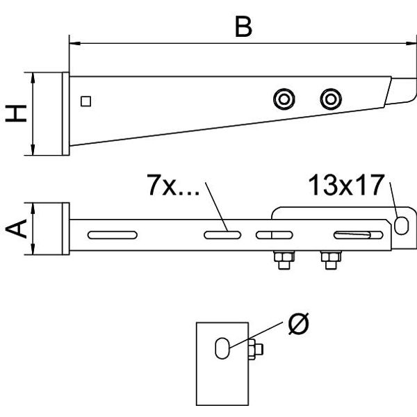 AW30F21 FT Bracket with connection profile B210mm image 2