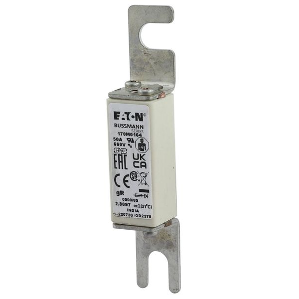 Fuse-link, high speed, 50 A, AC 660 V, size 0000, 18 x 19 x 100 mm, aR, UL, visual indicator image 9