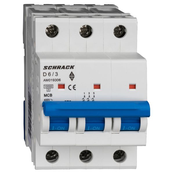 Miniature Circuit Breaker (MCB) AMPARO 10kA, D 6A, 3-pole image 1