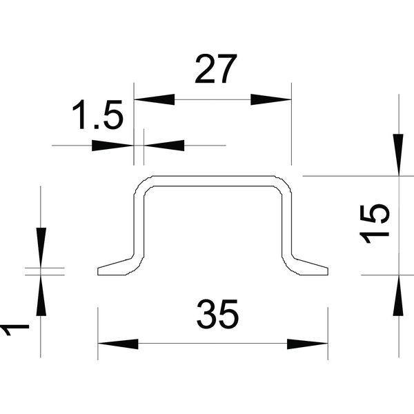 2069 15 1.5 GTP Top hat rail unperforated, 1.5 mm thick 2000x35x15 image 2