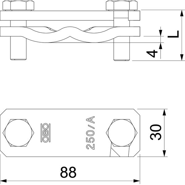 250 AS-FT Diagonal clamp  88x30x45 image 2