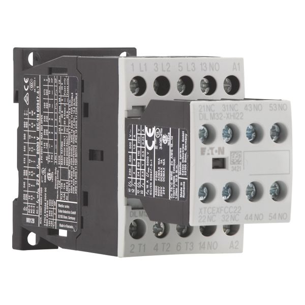 Contactor, 380 V 400 V 5.5 kW, 3 N/O, 2 NC, 24 V DC, DC operation, Screw terminals image 7