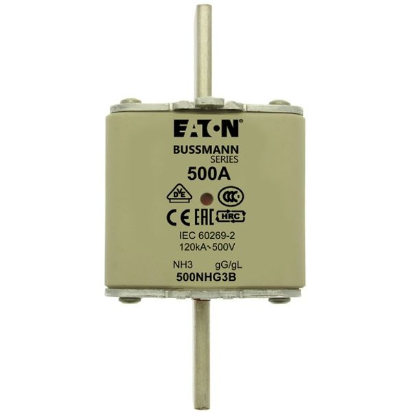 Fuse-link, low voltage, 315 A, AC 500 V, NH3, gL/gG, IEC, dual indicator image 1