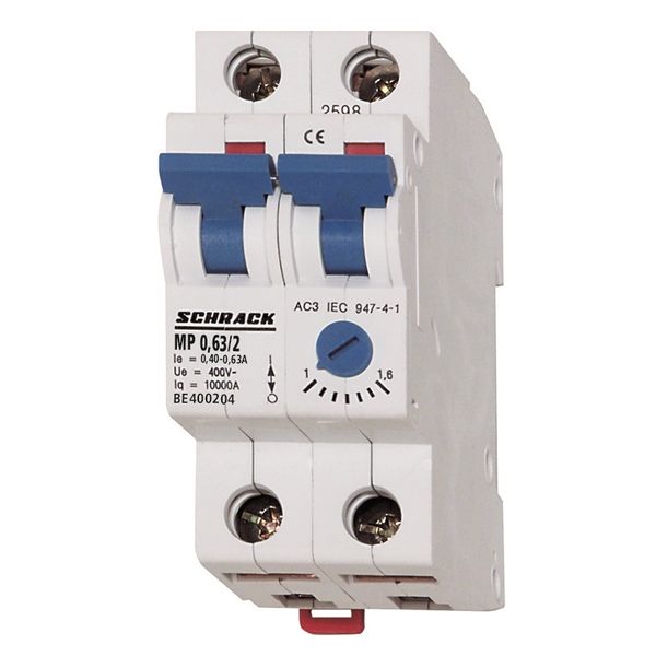 Motor Protection Circuit Breaker, 2-pole, 0.10-0.16A image 1